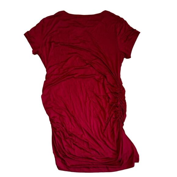 [NWT] Smallshow Summer Ruched Bodycon Maternity Dress - Red - Size XXL - Picture 3 of 8